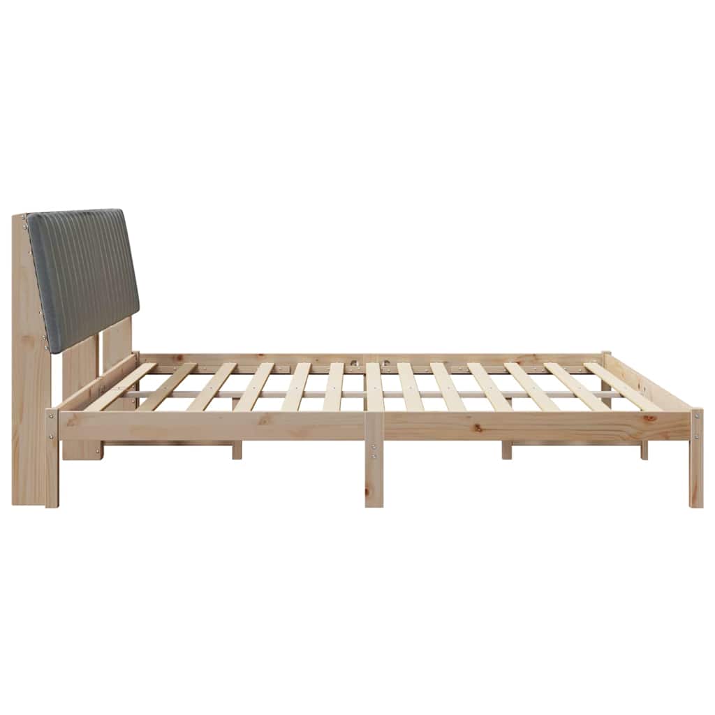 Bedframe met hoofdeinde Bruin 200 x 200 cm Massief grenenhout is nu te koop bij PeponiXL, paradijselijk wonen!