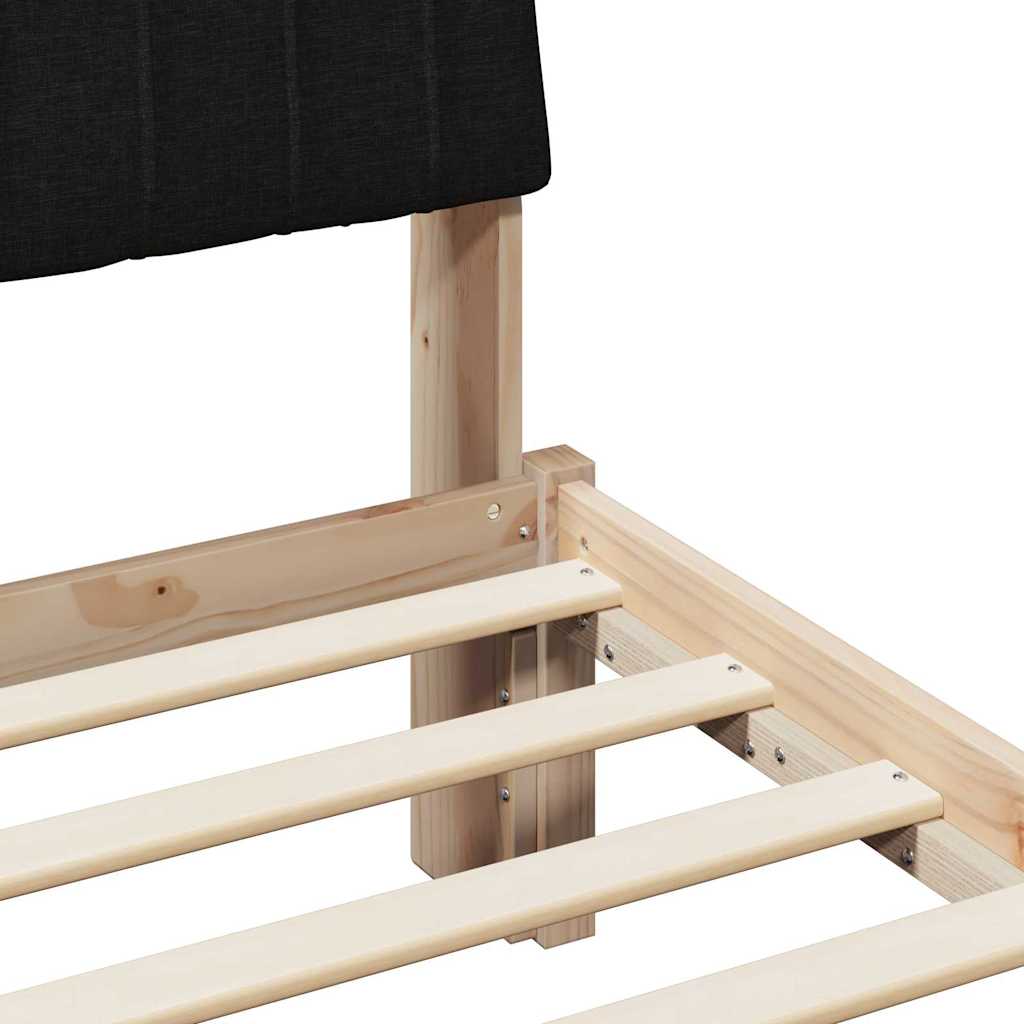 Bedframe met hoofdeinde Bruin 200 x 200 cm Massief grenenhout is nu te koop bij PeponiXL, paradijselijk wonen!