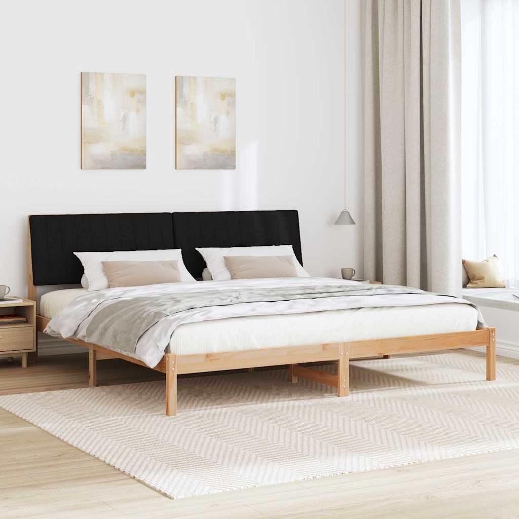 Bedframe met hoofdeinde Bruin 200 x 200 cm Massief grenenhout is nu te koop bij PeponiXL, paradijselijk wonen!