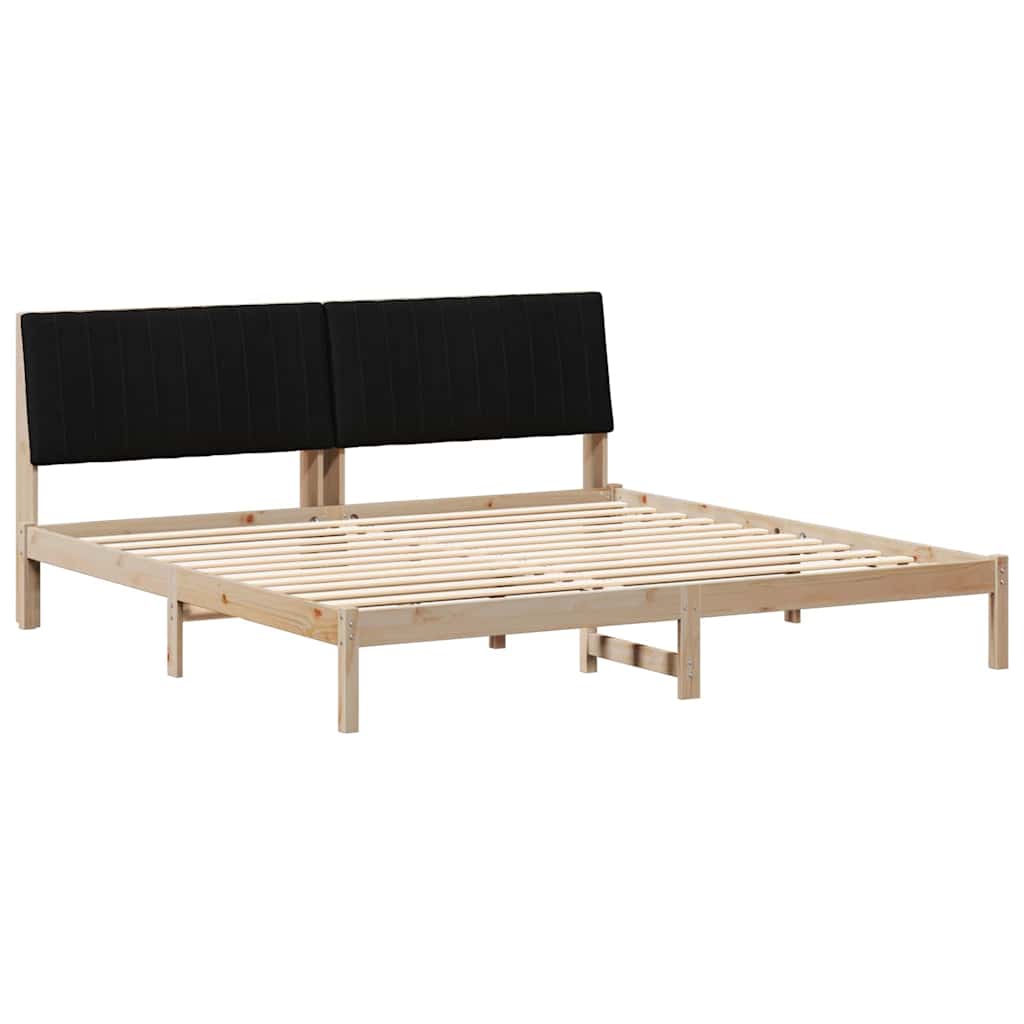 Bedframe met hoofdeinde Bruin 200 x 200 cm Massief grenenhout is nu te koop bij PeponiXL, paradijselijk wonen!