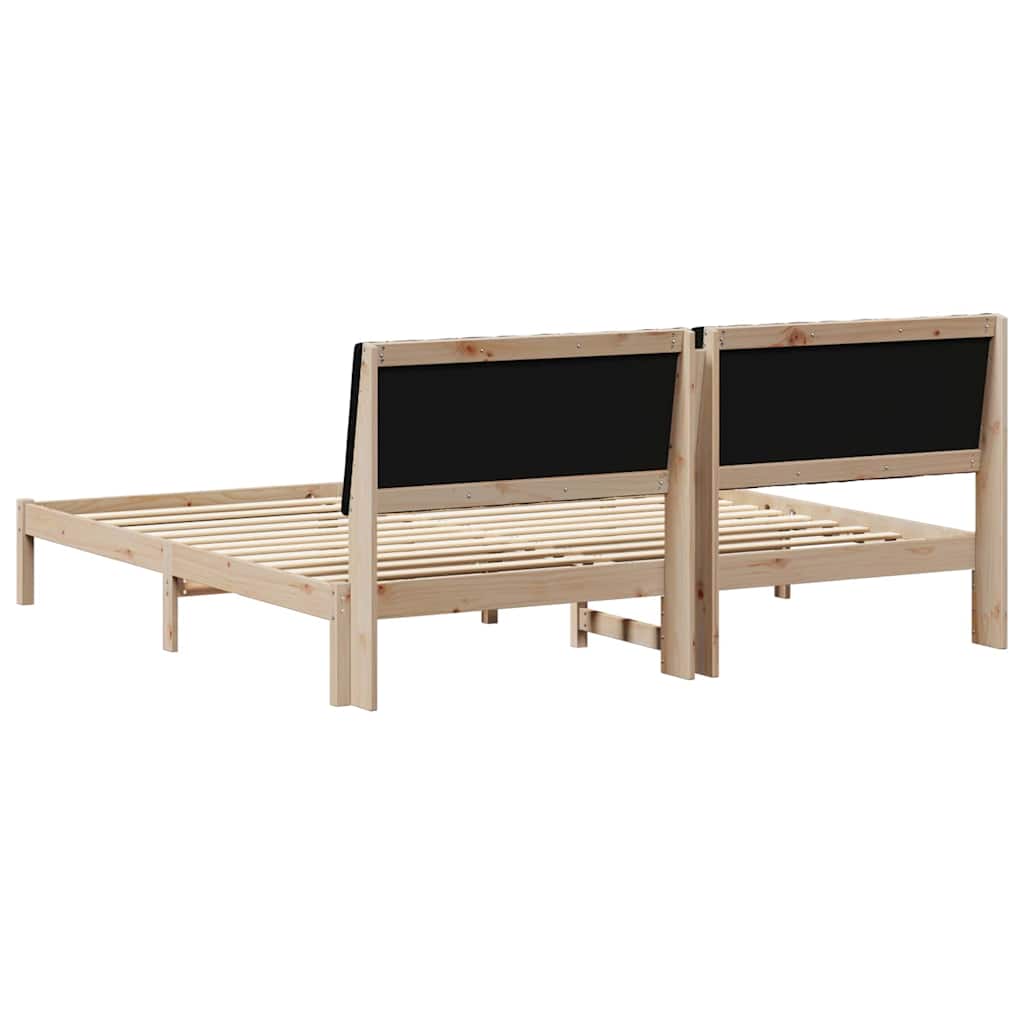 Bedframe met hoofdeinde Bruin 200 x 200 cm Massief grenenhout is nu te koop bij PeponiXL, paradijselijk wonen!