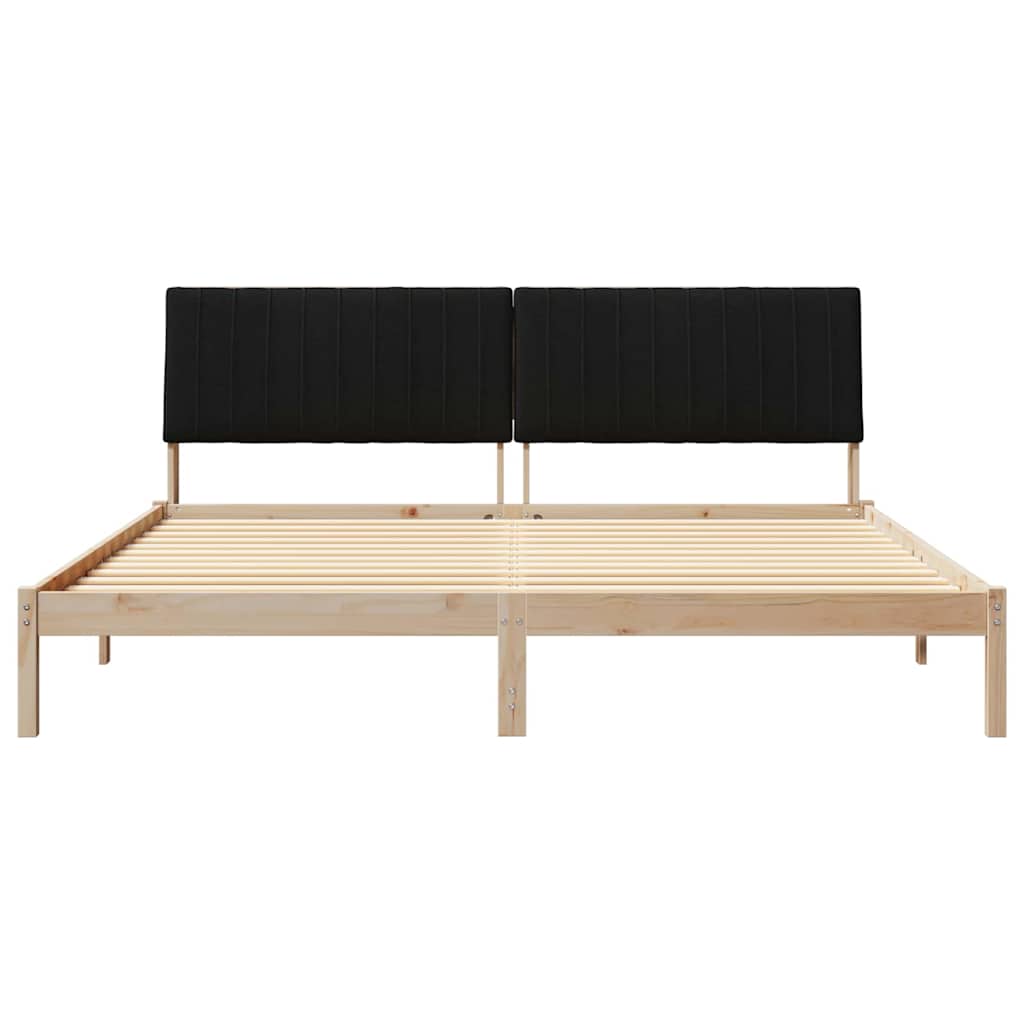Bedframe met hoofdeinde Bruin 200 x 200 cm Massief grenenhout is nu te koop bij PeponiXL, paradijselijk wonen!