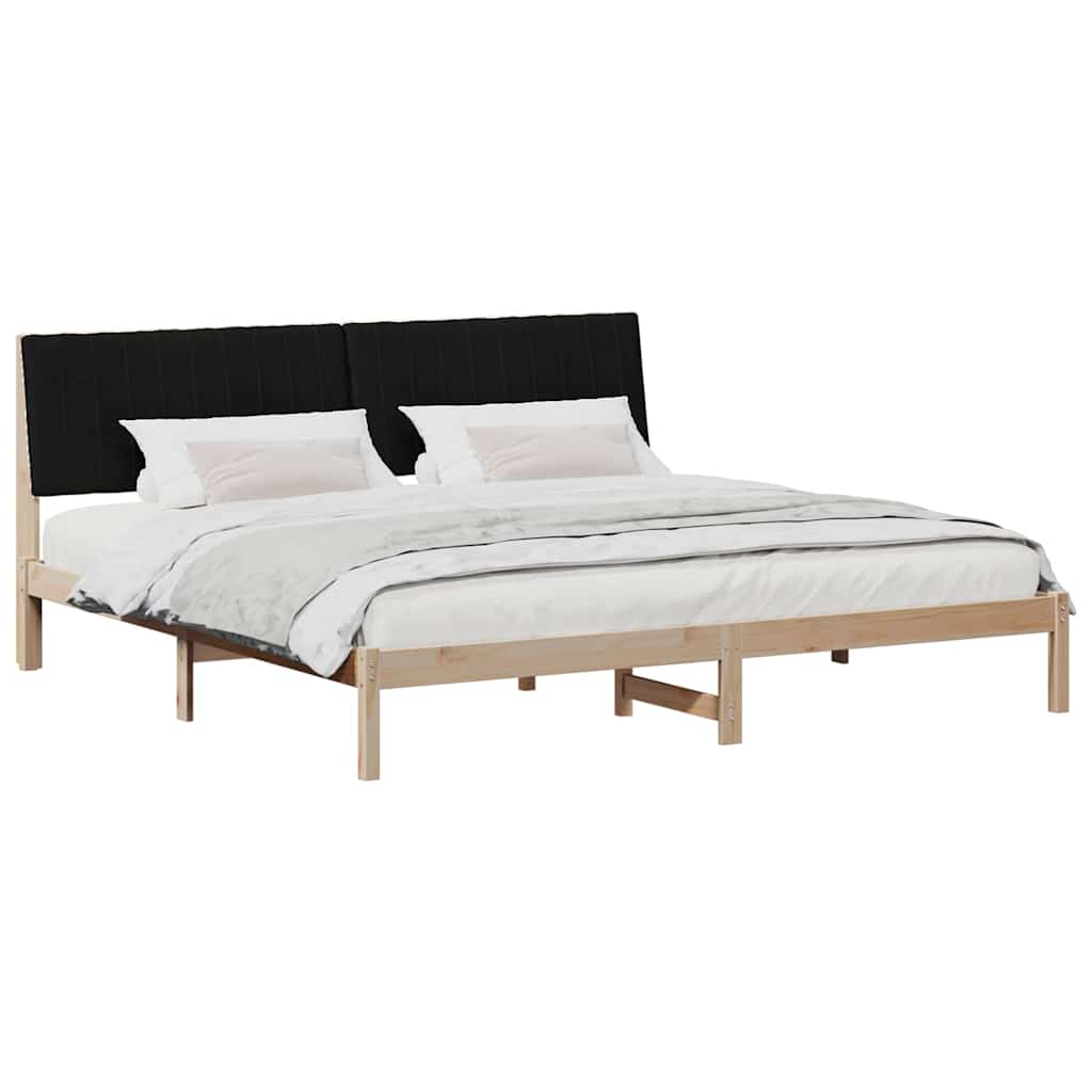 Bedframe met hoofdeinde Bruin 200 x 200 cm Massief grenenhout is nu te koop bij PeponiXL, paradijselijk wonen!