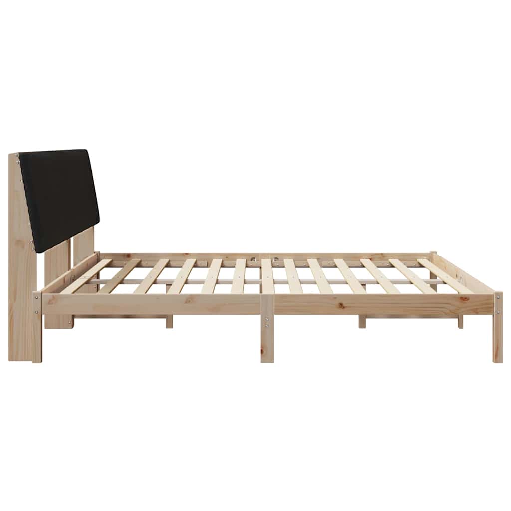 Bedframe met hoofdeinde Bruin 200 x 200 cm Massief grenenhout is nu te koop bij PeponiXL, paradijselijk wonen!