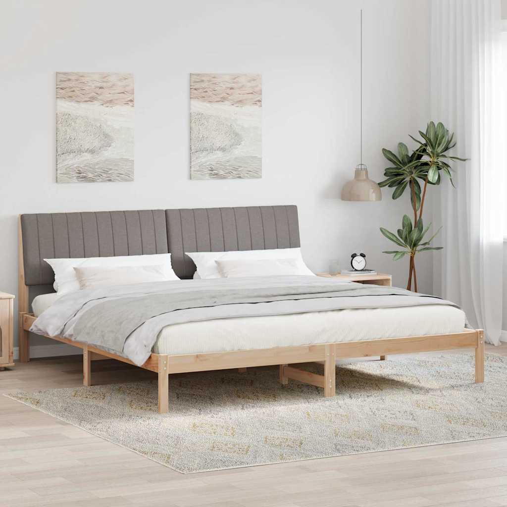Bedframe met hoofdeinde Bruin 200 x 200 cm Massief grenenhout is nu te koop bij PeponiXL, paradijselijk wonen!