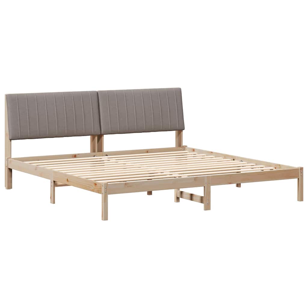Bedframe met hoofdeinde Bruin 200 x 200 cm Massief grenenhout is nu te koop bij PeponiXL, paradijselijk wonen!