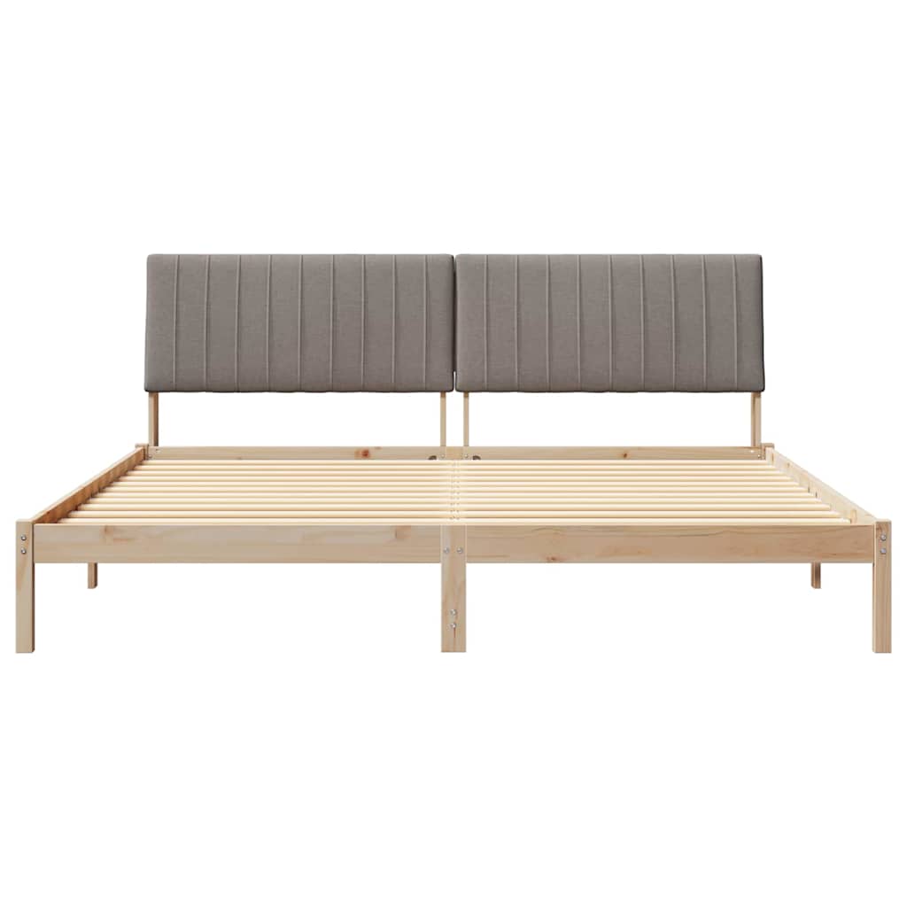 Bedframe met hoofdeinde Bruin 200 x 200 cm Massief grenenhout is nu te koop bij PeponiXL, paradijselijk wonen!