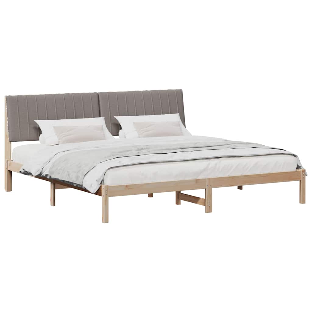 Bedframe met hoofdeinde Bruin 200 x 200 cm Massief grenenhout is nu te koop bij PeponiXL, paradijselijk wonen!