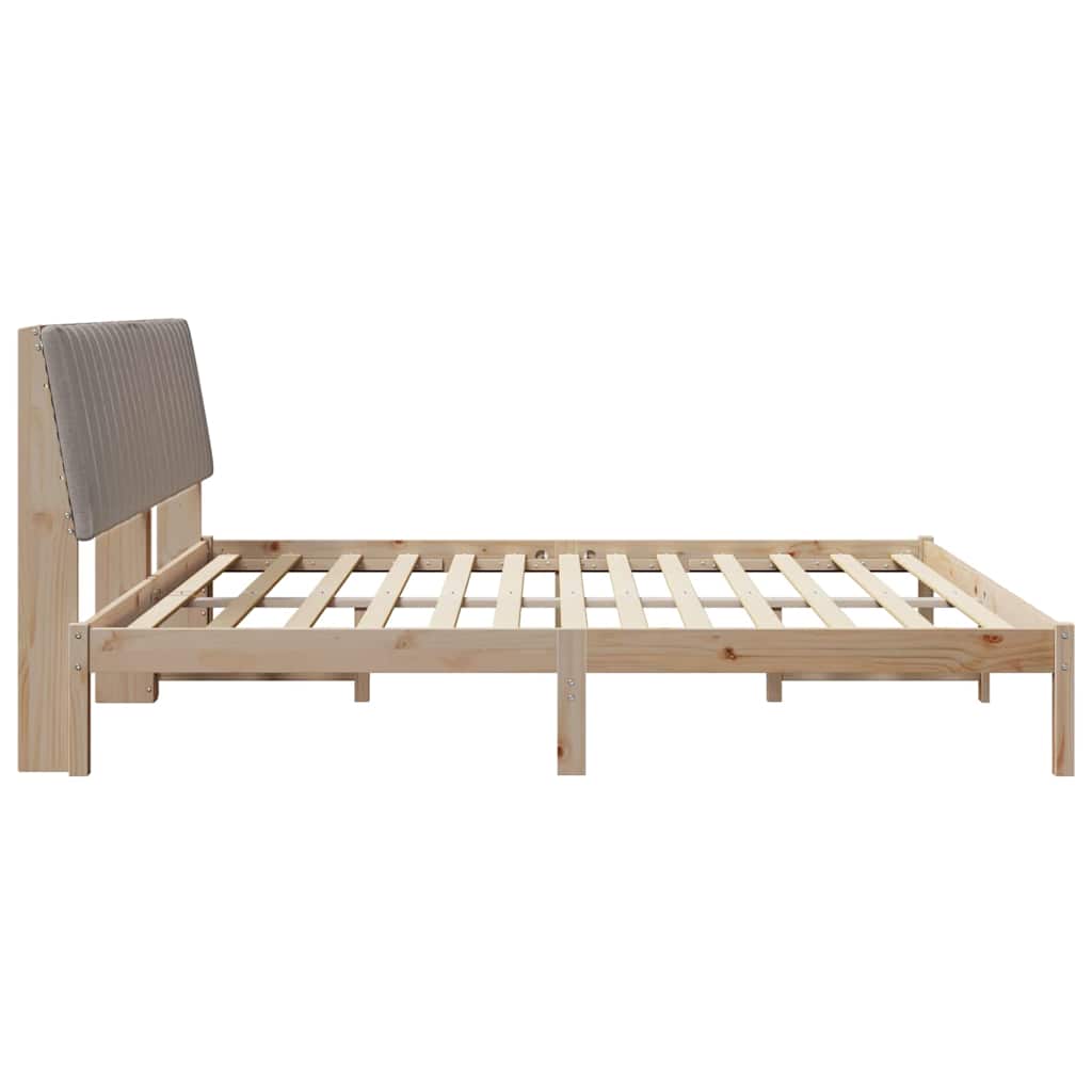 Bedframe met hoofdeinde Bruin 200 x 200 cm Massief grenenhout is nu te koop bij PeponiXL, paradijselijk wonen!