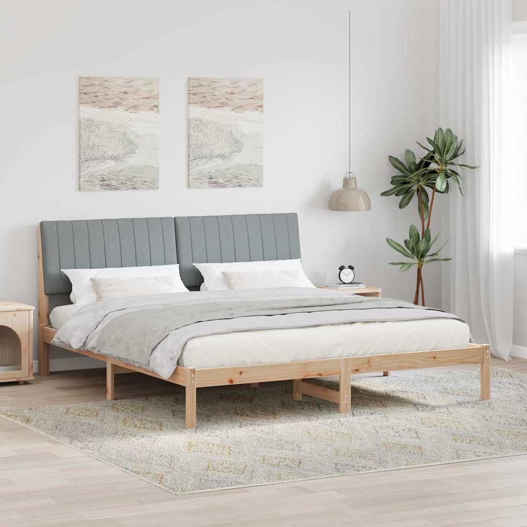 Bedframe met hoofdeinde Bruin 180 x 200 cm Massief grenenhout is nu te koop bij PeponiXL, paradijselijk wonen!