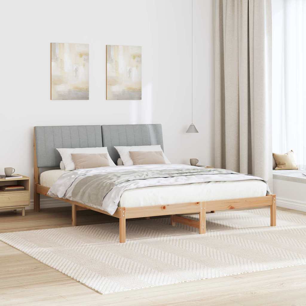 Bedframe met hoofdeinde Bruin 180 x 200 cm Massief grenenhout is nu te koop bij PeponiXL, paradijselijk wonen!