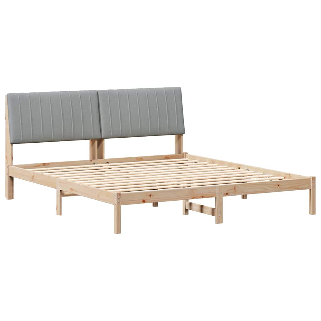 Bedframe met hoofdeinde Bruin 180 x 200 cm Massief grenenhout is nu te koop bij PeponiXL, paradijselijk wonen!