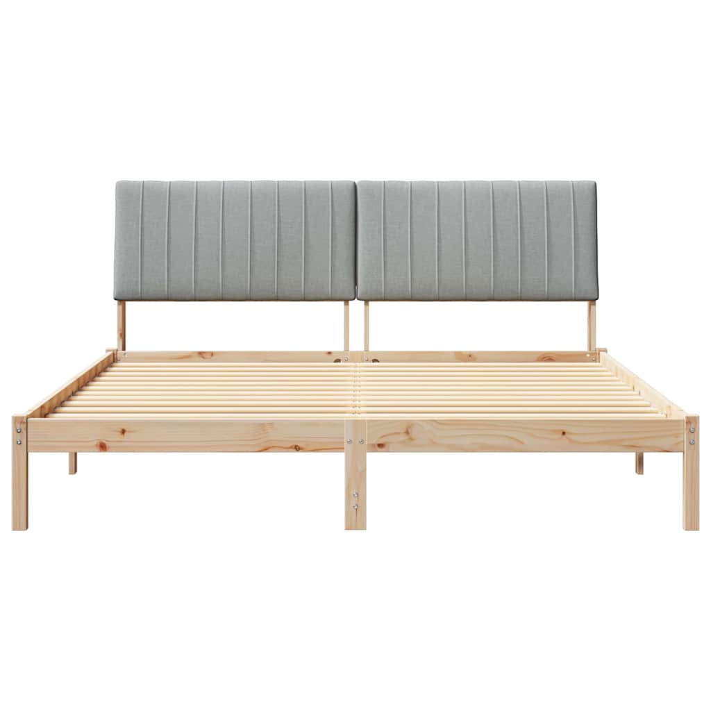 Bedframe met hoofdeinde Bruin 180 x 200 cm Massief grenenhout is nu te koop bij PeponiXL, paradijselijk wonen!