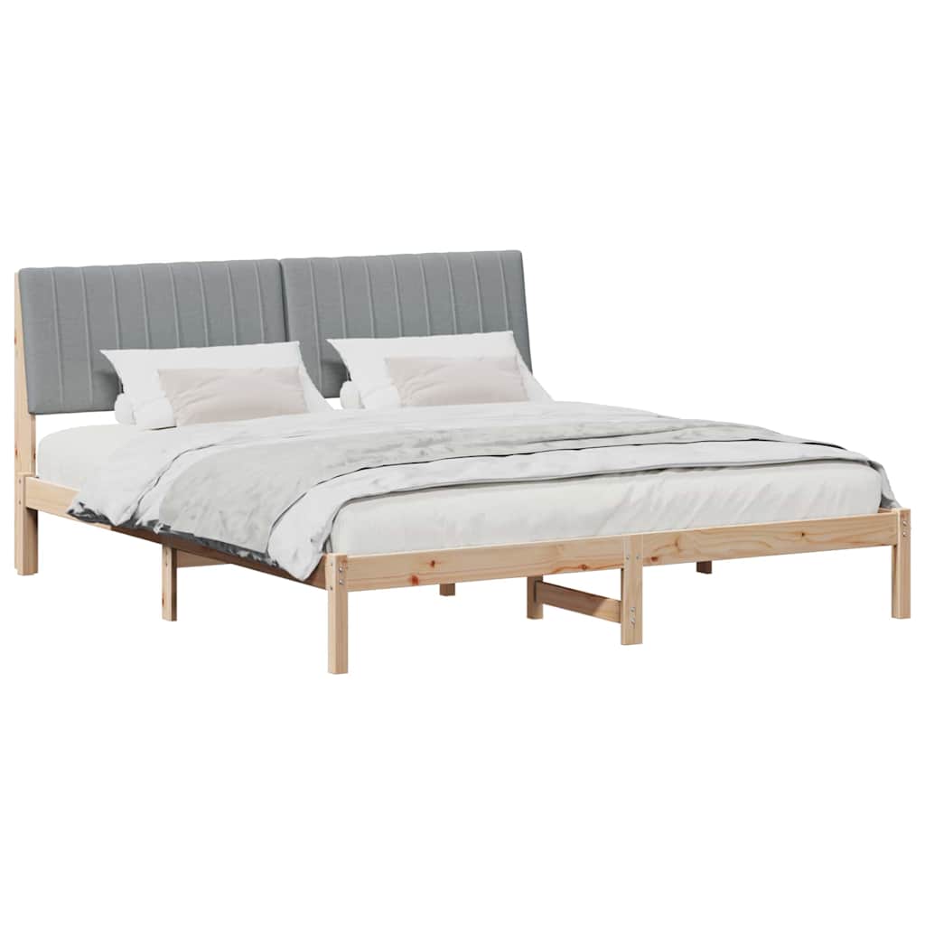 Bedframe met hoofdeinde Bruin 180 x 200 cm Massief grenenhout is nu te koop bij PeponiXL, paradijselijk wonen!