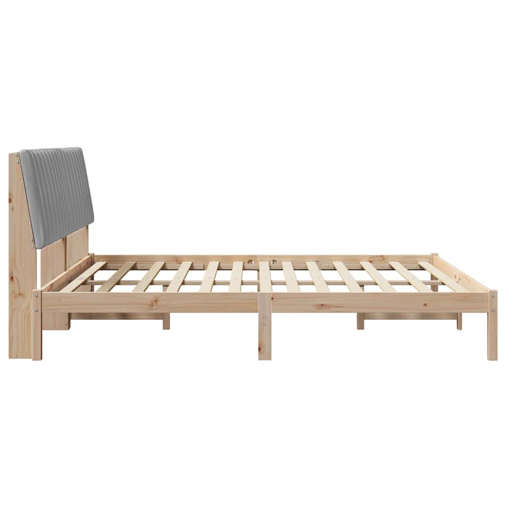 Bedframe met hoofdeinde Bruin 180 x 200 cm Massief grenenhout is nu te koop bij PeponiXL, paradijselijk wonen!