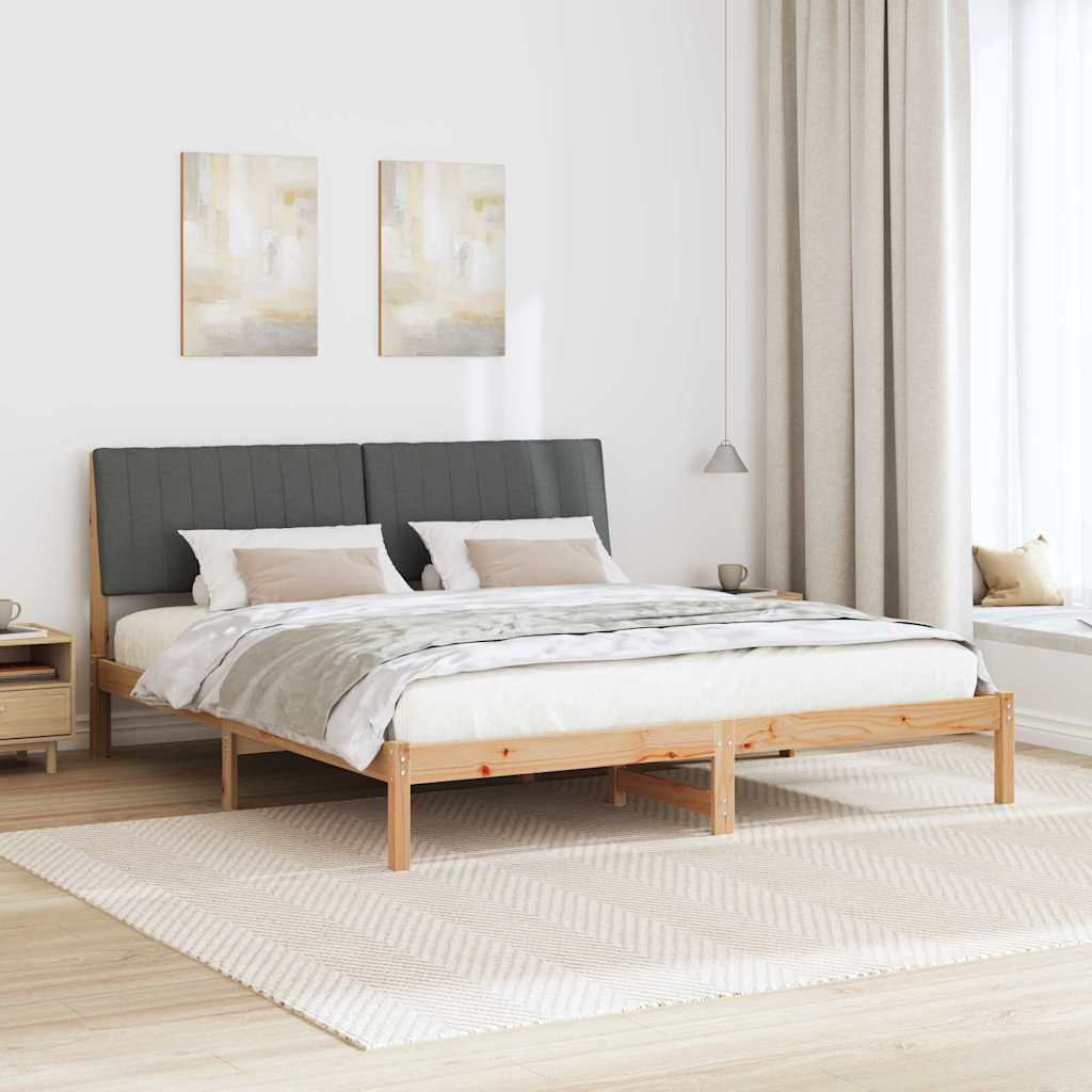 Bedframe met hoofdeinde Bruin 180 x 200 cm Massief grenenhout is nu te koop bij PeponiXL, paradijselijk wonen!