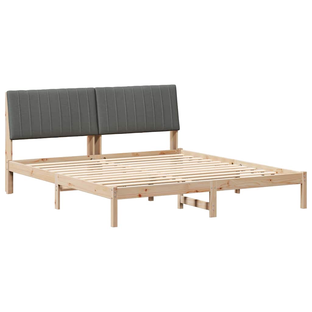 Bedframe met hoofdeinde Bruin 180 x 200 cm Massief grenenhout is nu te koop bij PeponiXL, paradijselijk wonen!