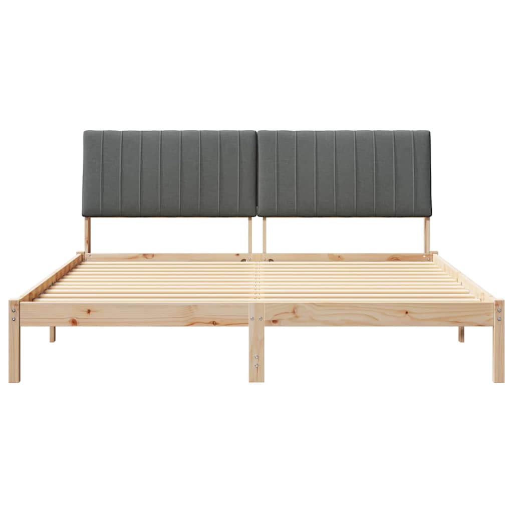 Bedframe met hoofdeinde Bruin 180 x 200 cm Massief grenenhout is nu te koop bij PeponiXL, paradijselijk wonen!