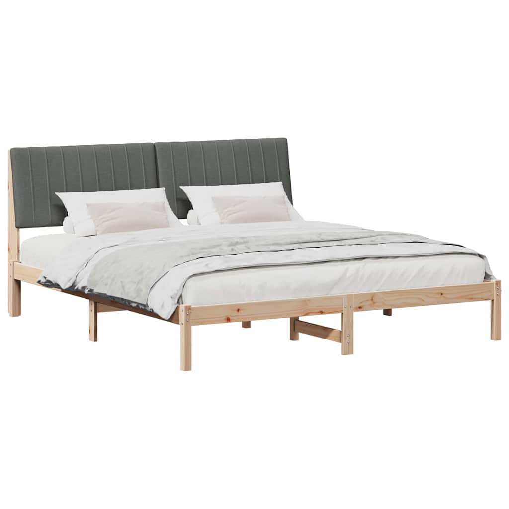 Bedframe met hoofdeinde Bruin 180 x 200 cm Massief grenenhout is nu te koop bij PeponiXL, paradijselijk wonen!