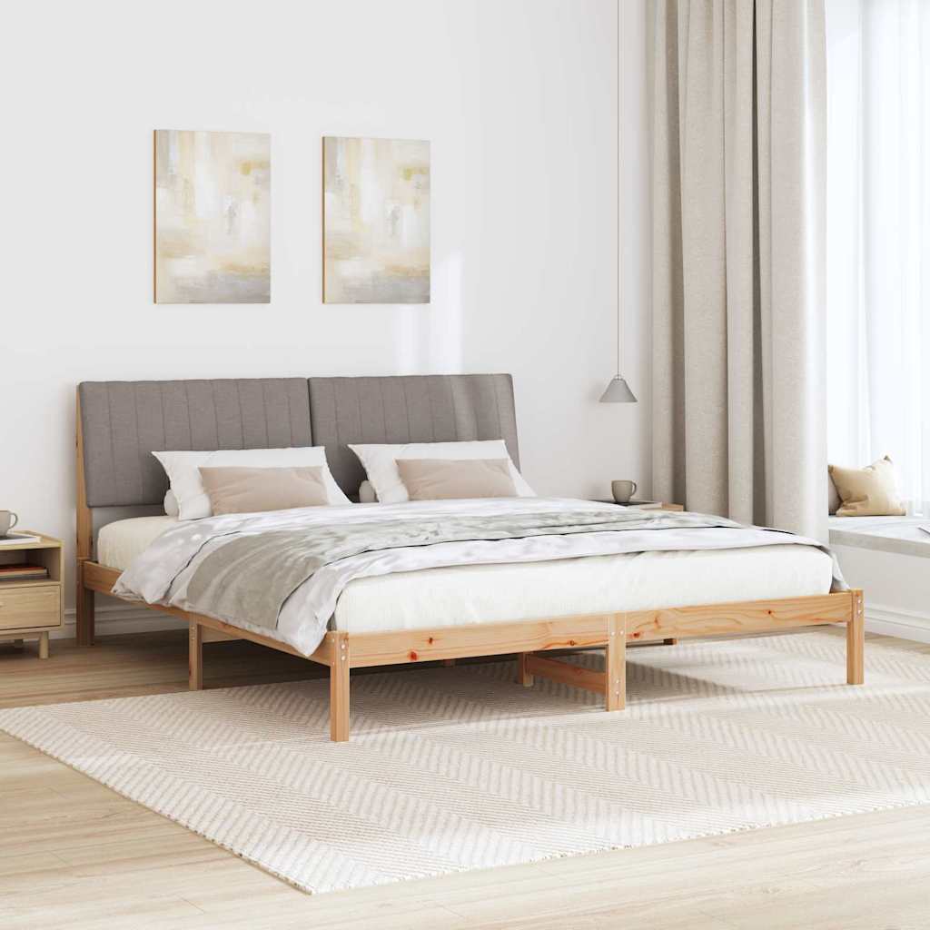 Bedframe met hoofdeinde Bruin 180 x 200 cm Massief grenenhout is nu te koop bij PeponiXL, paradijselijk wonen!