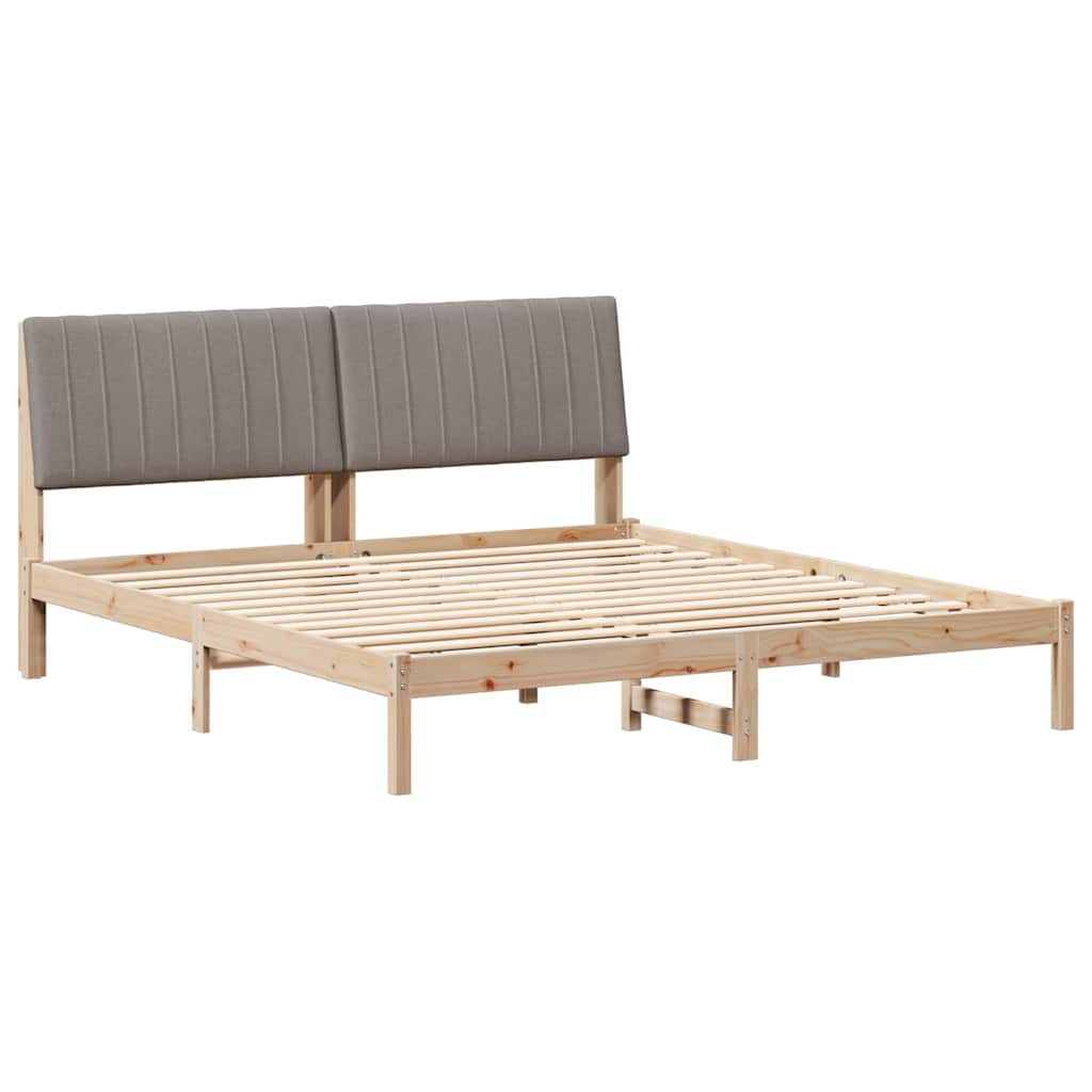 Bedframe met hoofdeinde Bruin 180 x 200 cm Massief grenenhout is nu te koop bij PeponiXL, paradijselijk wonen!