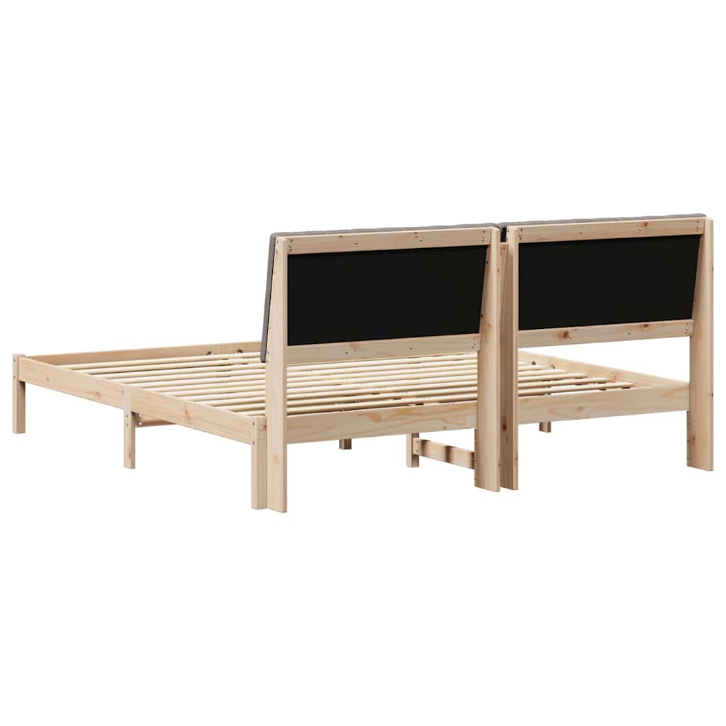 Bedframe met hoofdeinde Bruin 180 x 200 cm Massief grenenhout is nu te koop bij PeponiXL, paradijselijk wonen!