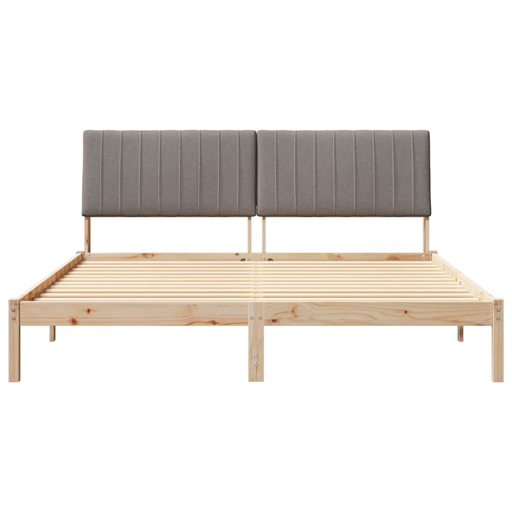 Bedframe met hoofdeinde Bruin 180 x 200 cm Massief grenenhout is nu te koop bij PeponiXL, paradijselijk wonen!