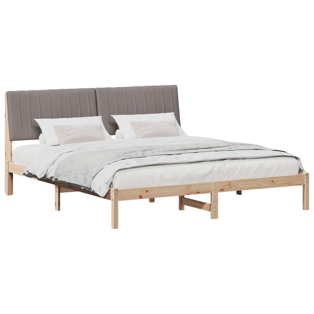 Bedframe met hoofdeinde Bruin 180 x 200 cm Massief grenenhout is nu te koop bij PeponiXL, paradijselijk wonen!