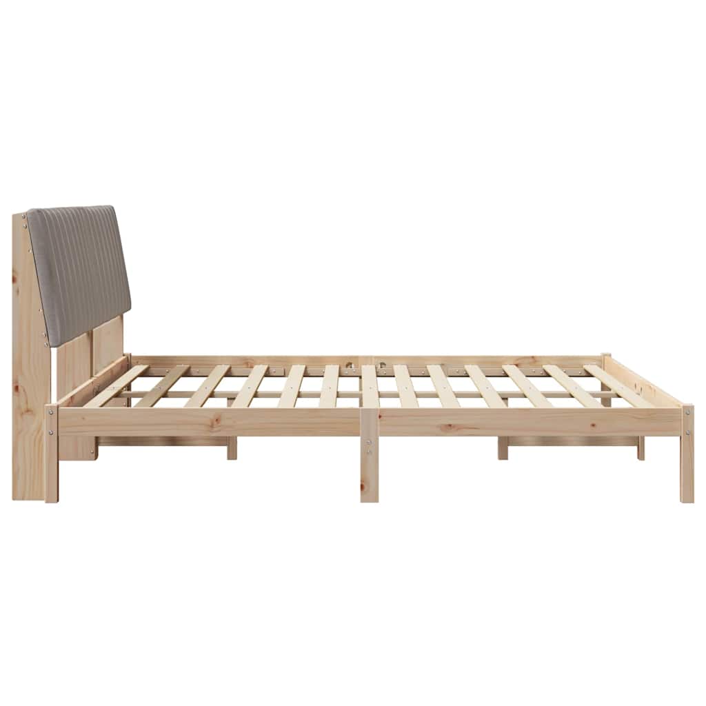 Bedframe met hoofdeinde Bruin 180 x 200 cm Massief grenenhout is nu te koop bij PeponiXL, paradijselijk wonen!