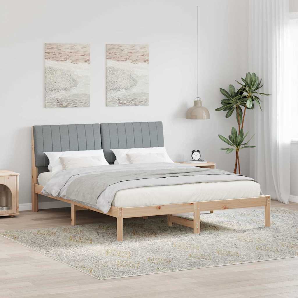 Bedframe met hoofdeinde Bruin 160 x 200 cm Massief grenenhout is nu te koop bij PeponiXL, paradijselijk wonen!