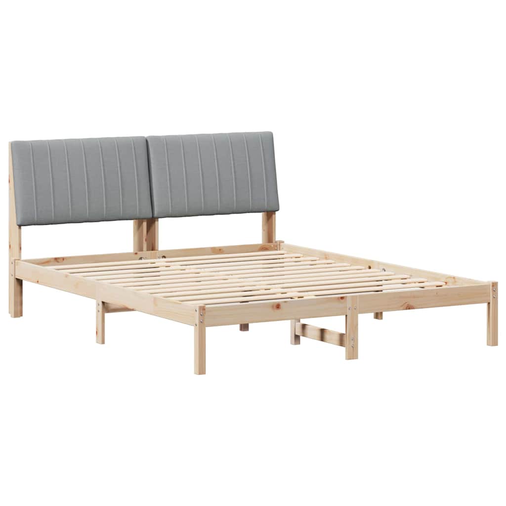 Bedframe met hoofdeinde Bruin 160 x 200 cm Massief grenenhout is nu te koop bij PeponiXL, paradijselijk wonen!
