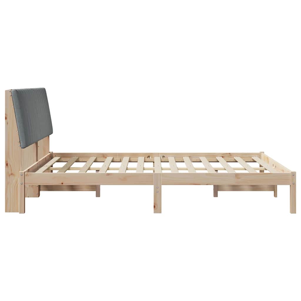 Bedframe met hoofdeinde Bruin 160 x 200 cm Massief grenenhout is nu te koop bij PeponiXL, paradijselijk wonen!