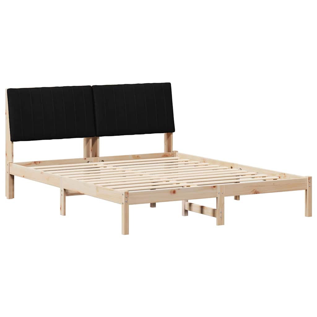 Bedframe met hoofdeinde Bruin 160 x 200 cm Massief grenenhout is nu te koop bij PeponiXL, paradijselijk wonen!