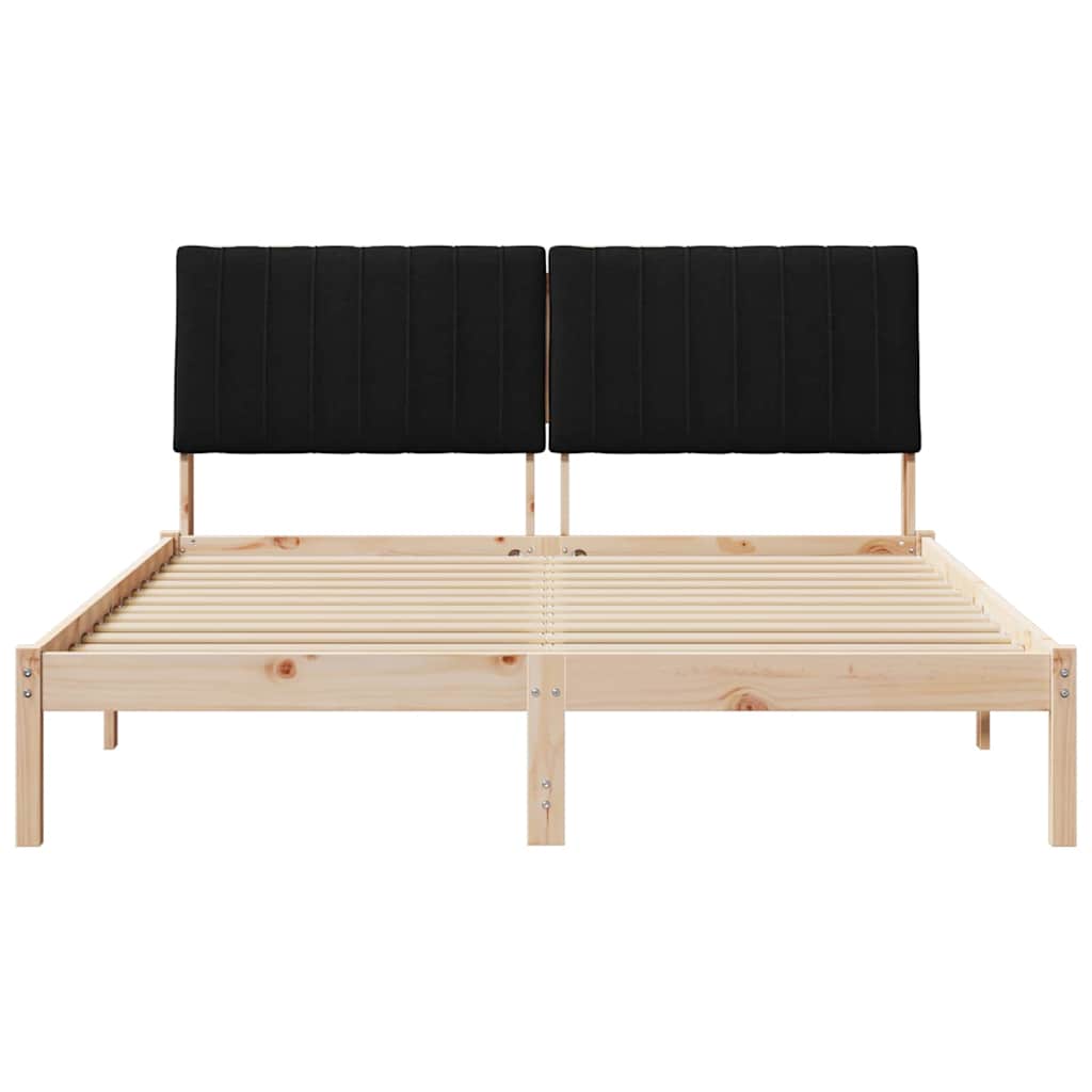Bedframe met hoofdeinde Bruin 160 x 200 cm Massief grenenhout is nu te koop bij PeponiXL, paradijselijk wonen!