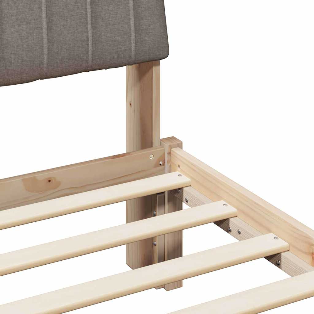 Bedframe met hoofdeinde Bruin 160 x 200 cm Massief grenenhout is nu te koop bij PeponiXL, paradijselijk wonen!