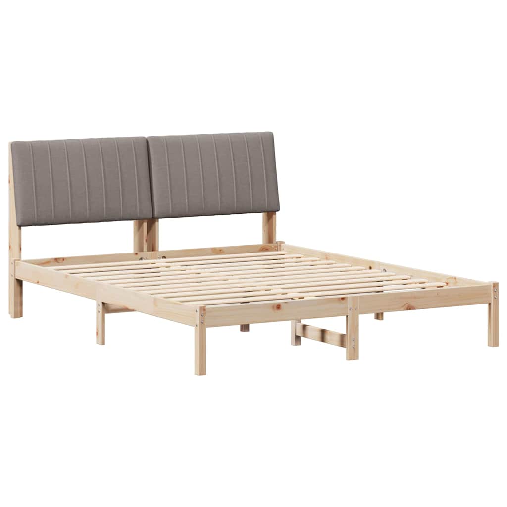 Bedframe met hoofdeinde Bruin 160 x 200 cm Massief grenenhout is nu te koop bij PeponiXL, paradijselijk wonen!