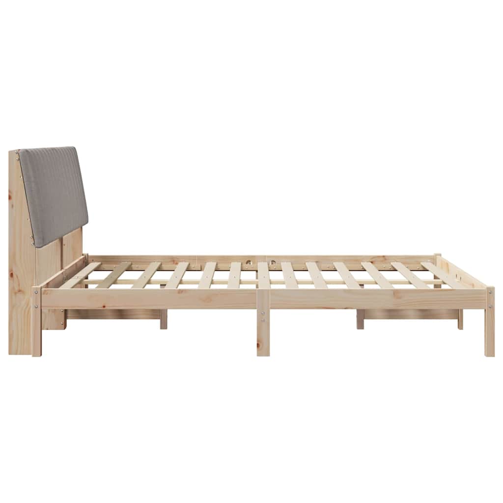 Bedframe met hoofdeinde Bruin 160 x 200 cm Massief grenenhout is nu te koop bij PeponiXL, paradijselijk wonen!