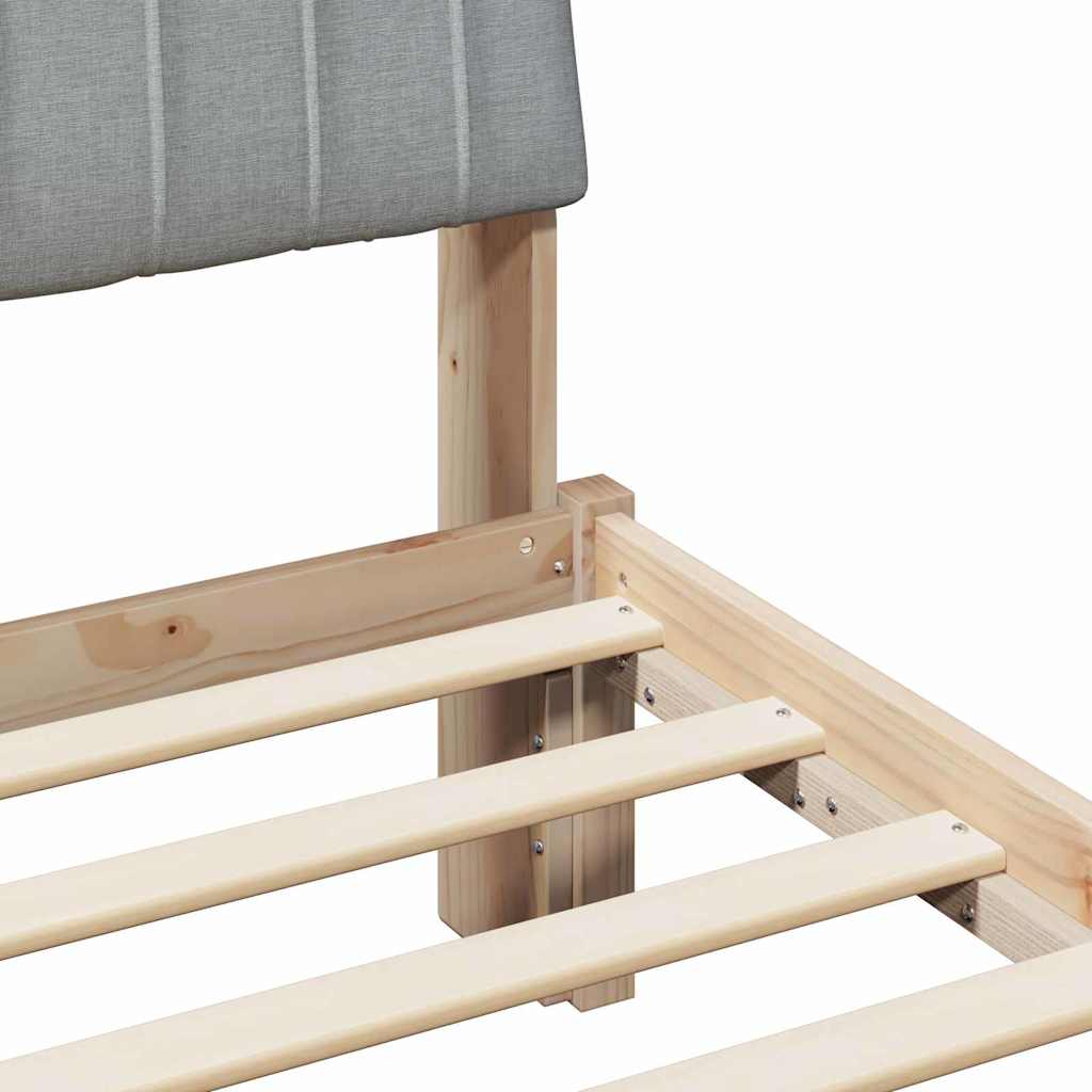 Bedframe met hoofdeinde Bruin 150 x 200 cm Massief grenenhout is nu te koop bij PeponiXL, paradijselijk wonen!