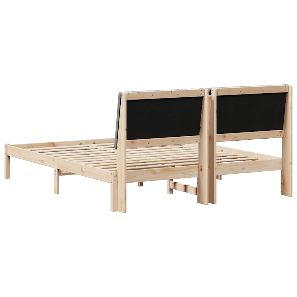 Bedframe met hoofdeinde Bruin 150 x 200 cm Massief grenenhout is nu te koop bij PeponiXL, paradijselijk wonen!