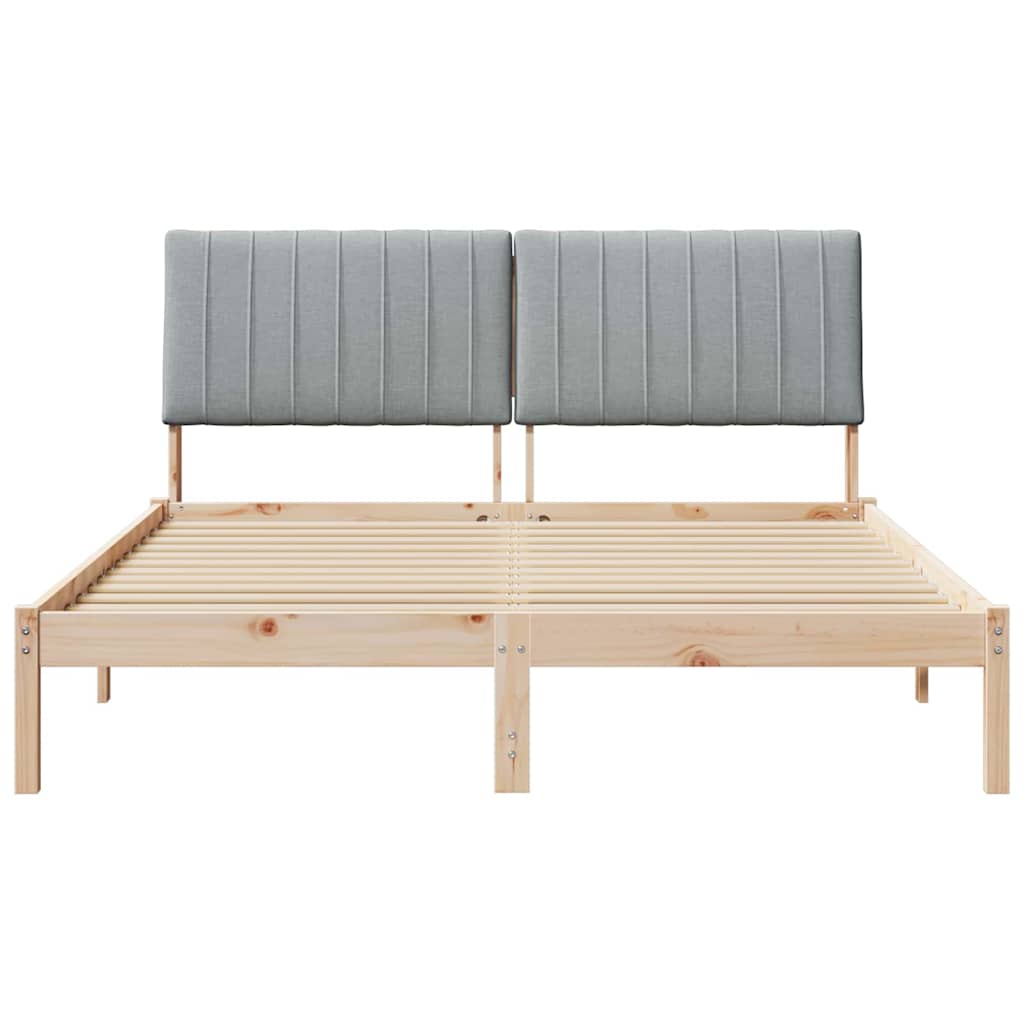 Bedframe met hoofdeinde Bruin 150 x 200 cm Massief grenenhout is nu te koop bij PeponiXL, paradijselijk wonen!