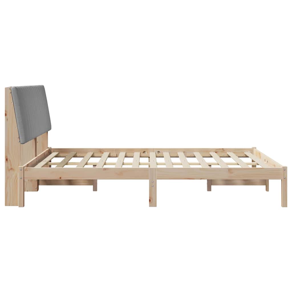 Bedframe met hoofdeinde Bruin 150 x 200 cm Massief grenenhout is nu te koop bij PeponiXL, paradijselijk wonen!