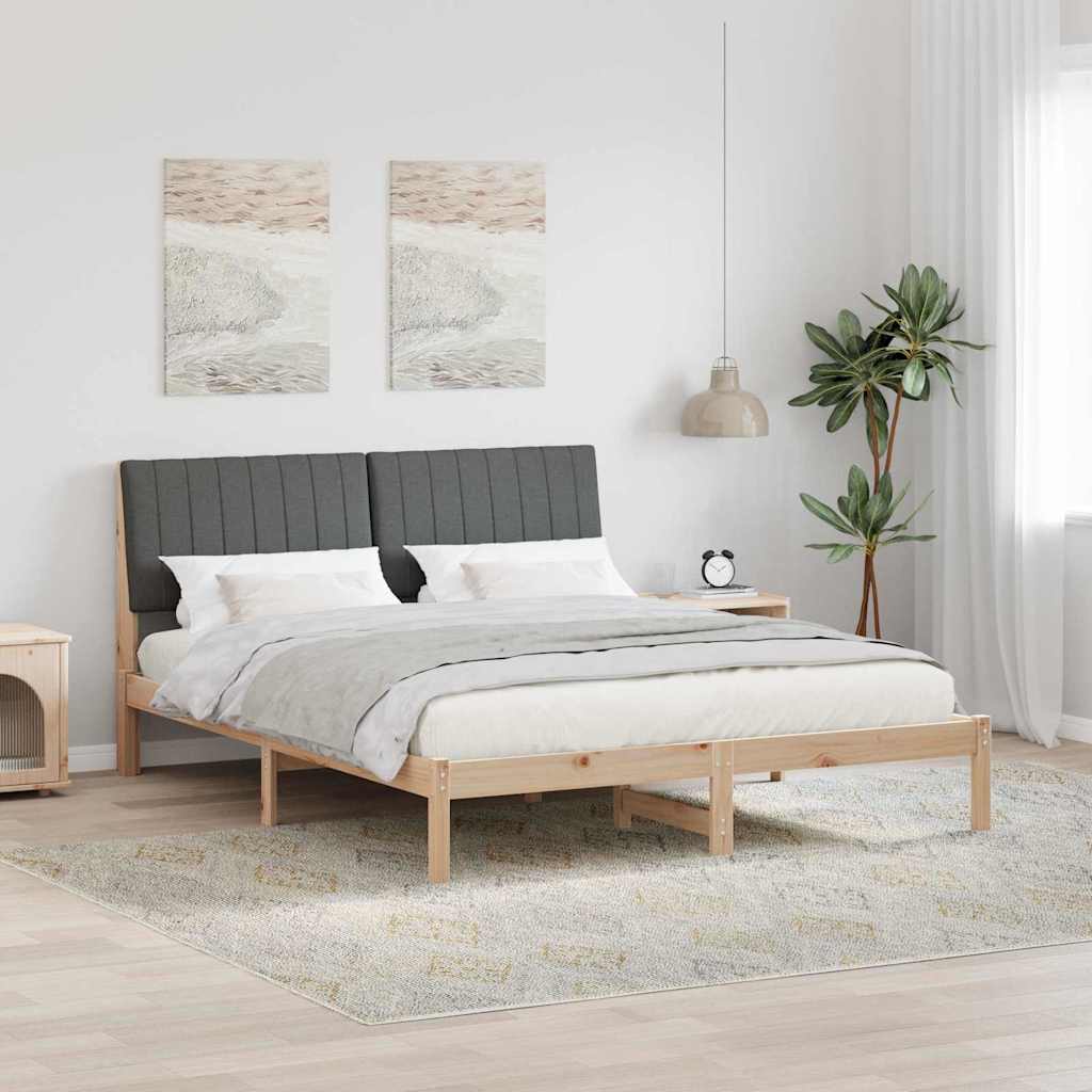 Bedframe met hoofdeinde Bruin 150 x 200 cm Massief grenenhout is nu te koop bij PeponiXL, paradijselijk wonen!