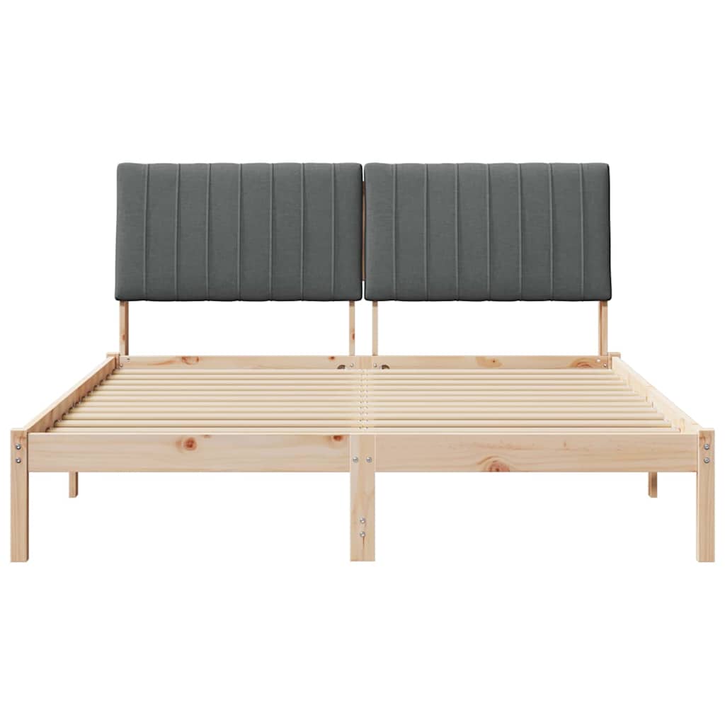 Bedframe met hoofdeinde Bruin 150 x 200 cm Massief grenenhout is nu te koop bij PeponiXL, paradijselijk wonen!