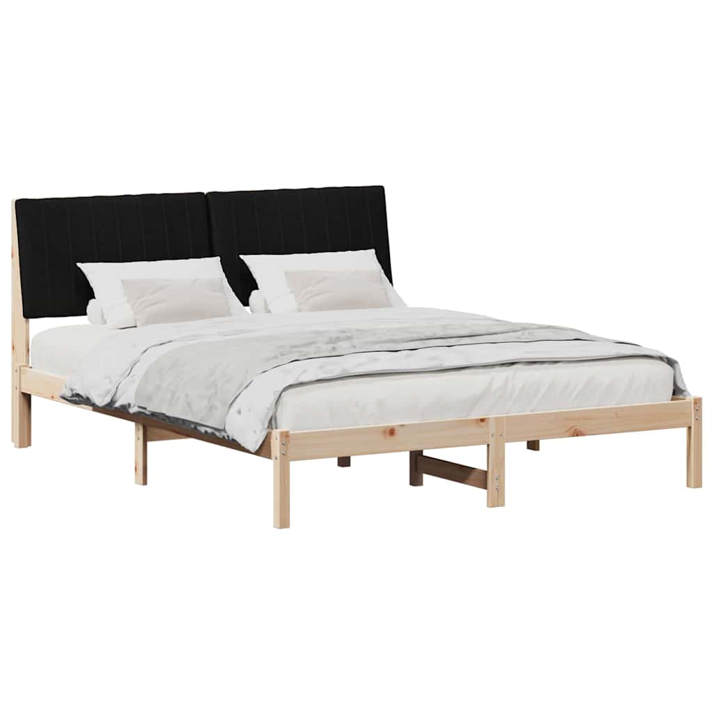 Bedframe met hoofdeinde Bruin 150 x 200 cm Massief grenenhout is nu te koop bij PeponiXL, paradijselijk wonen!