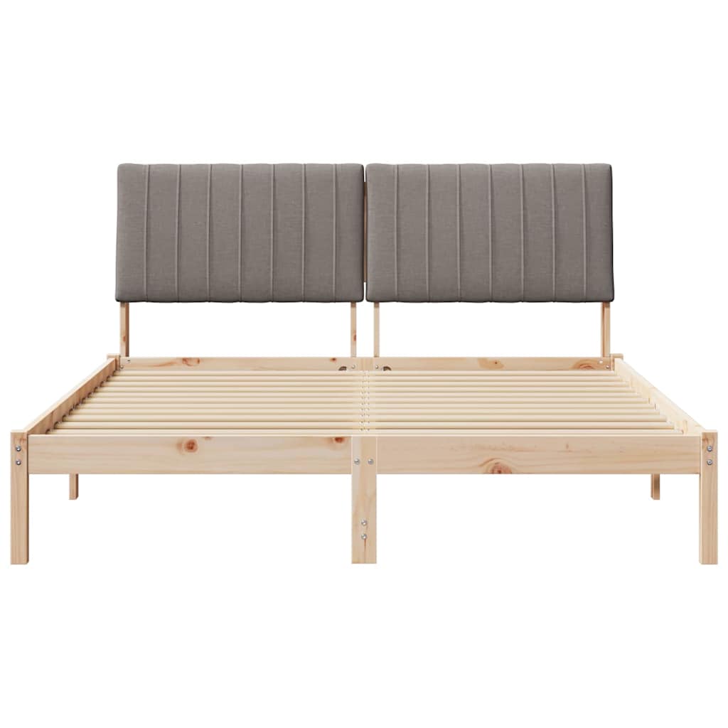 Bedframe met hoofdeinde Bruin 150 x 200 cm Massief grenenhout is nu te koop bij PeponiXL, paradijselijk wonen!