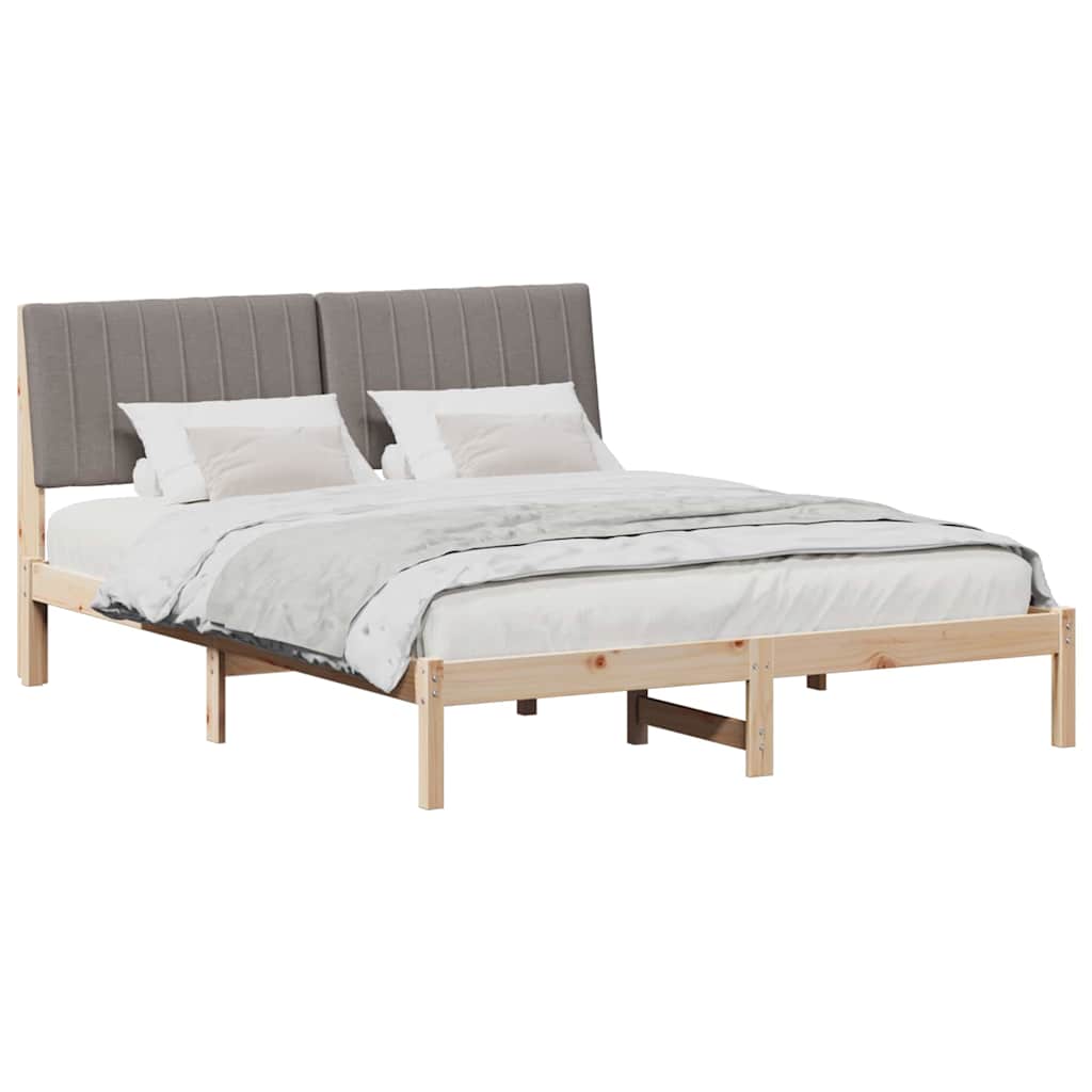 Bedframe met hoofdeinde Bruin 150 x 200 cm Massief grenenhout is nu te koop bij PeponiXL, paradijselijk wonen!