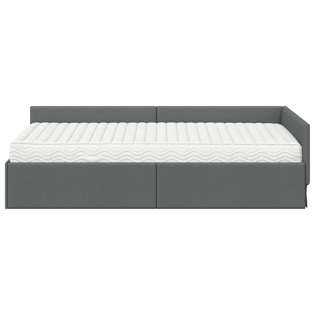 Hoekbedframe met Matras Anders met hoofdeinde 2 pcs Grijs Stof is nu te koop bij PeponiXL, paradijselijk wonen!