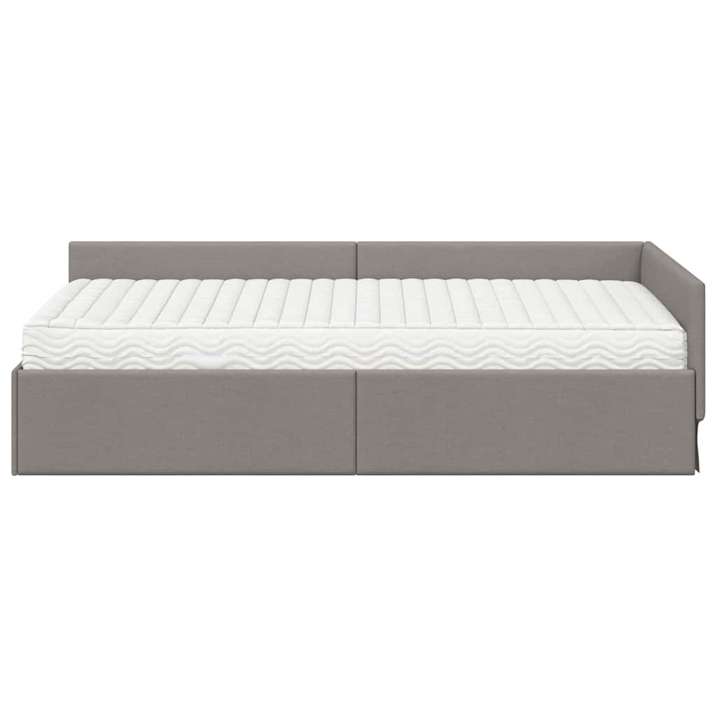 Hoekbedframe met Matras Anders met hoofdeinde 2 pcs Taupe Stof is nu te koop bij PeponiXL, paradijselijk wonen!