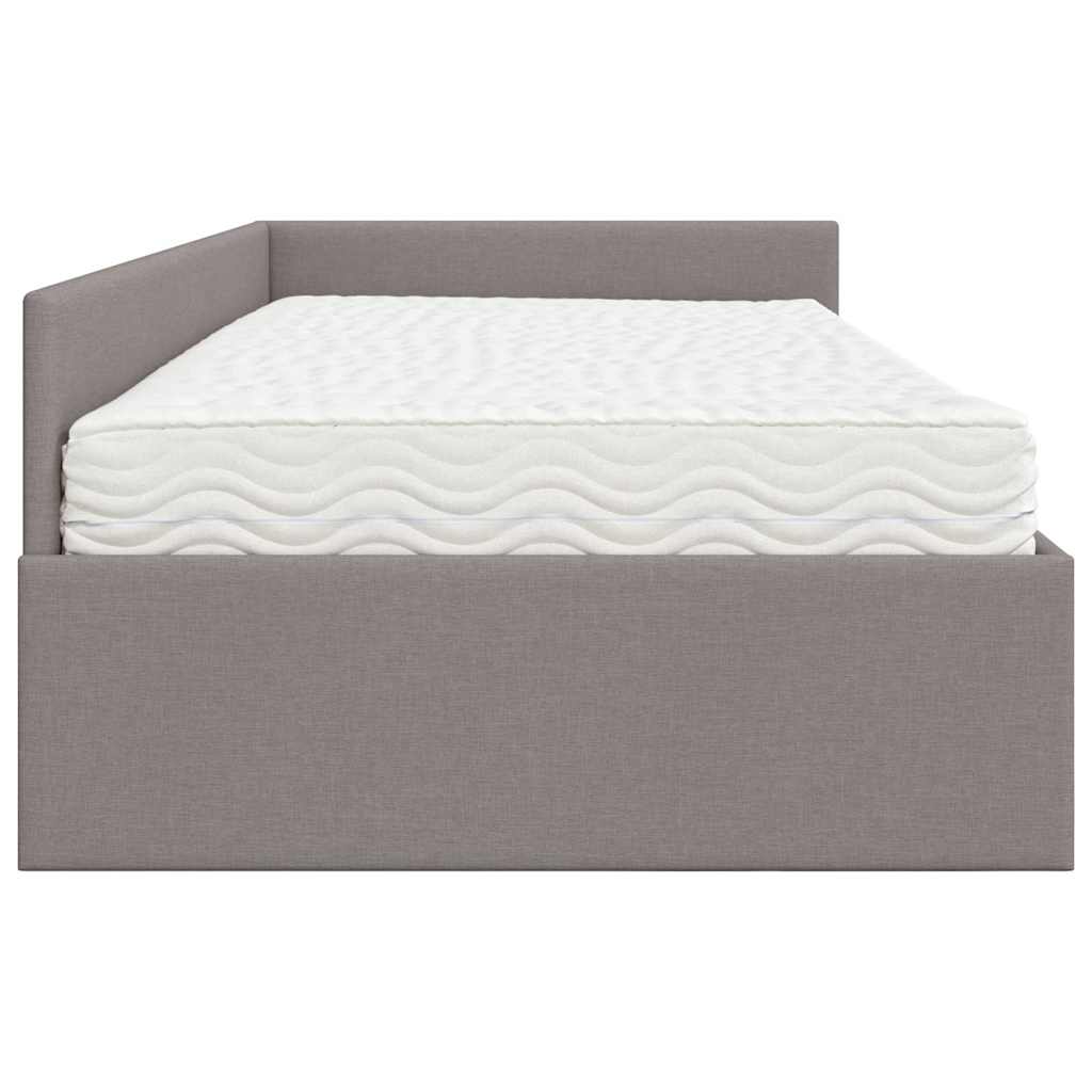 Hoekbedframe met Matras Anders met hoofdeinde 2 pcs Taupe Stof is nu te koop bij PeponiXL, paradijselijk wonen!