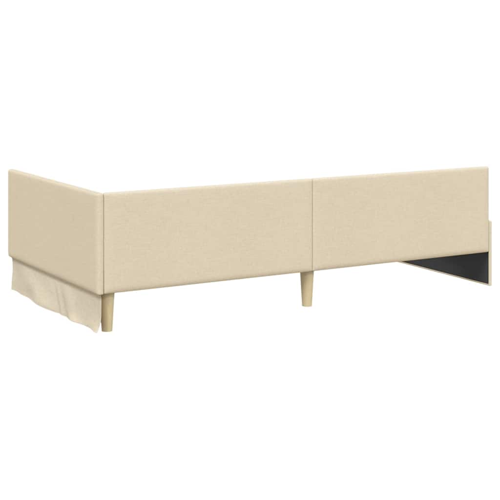 Hoekbedframe met Matras Anders met hoofdeinde 2 pcs Crème Stof is nu te koop bij PeponiXL, paradijselijk wonen!